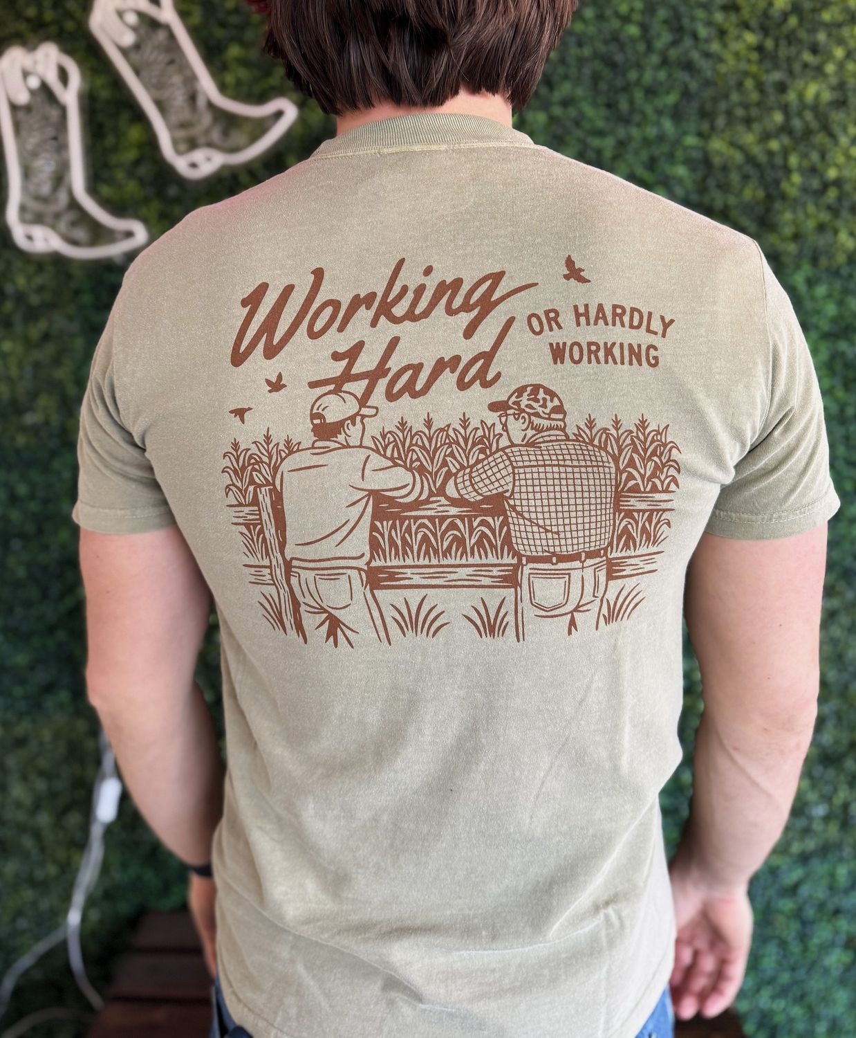 Working Hard or Hardly Working Graphic Tee, Size: Small