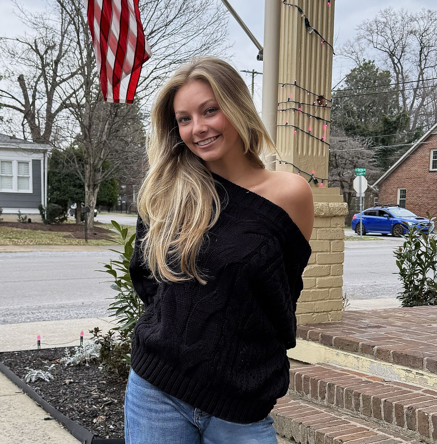 Off Shoulder Chunky Cable Knit Oversized Sweater Women, Size: Small