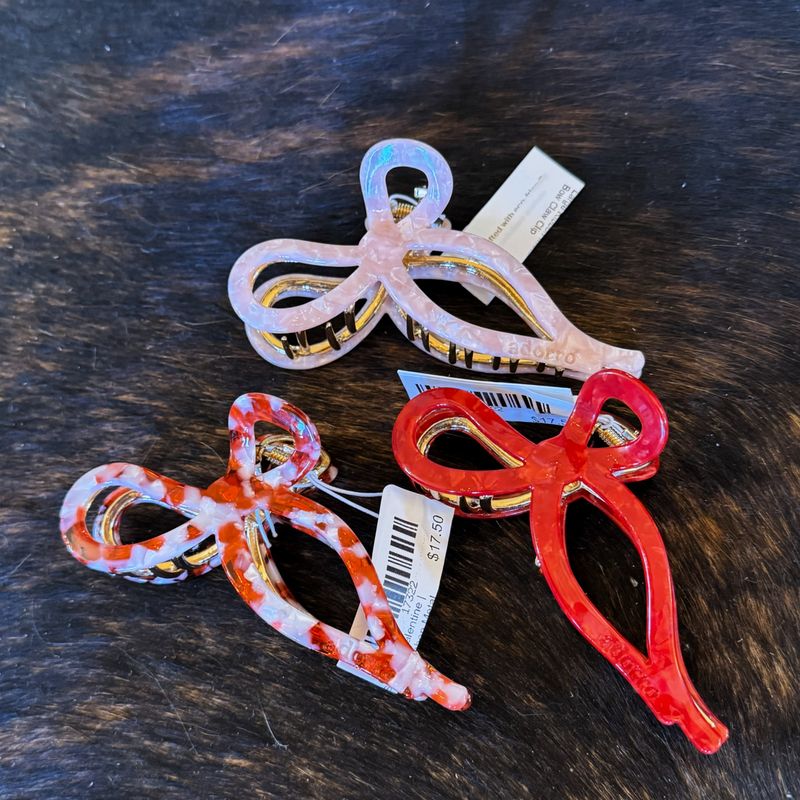 Sabrina Valentine | Large Ribbon Metal Bow Claw Clip