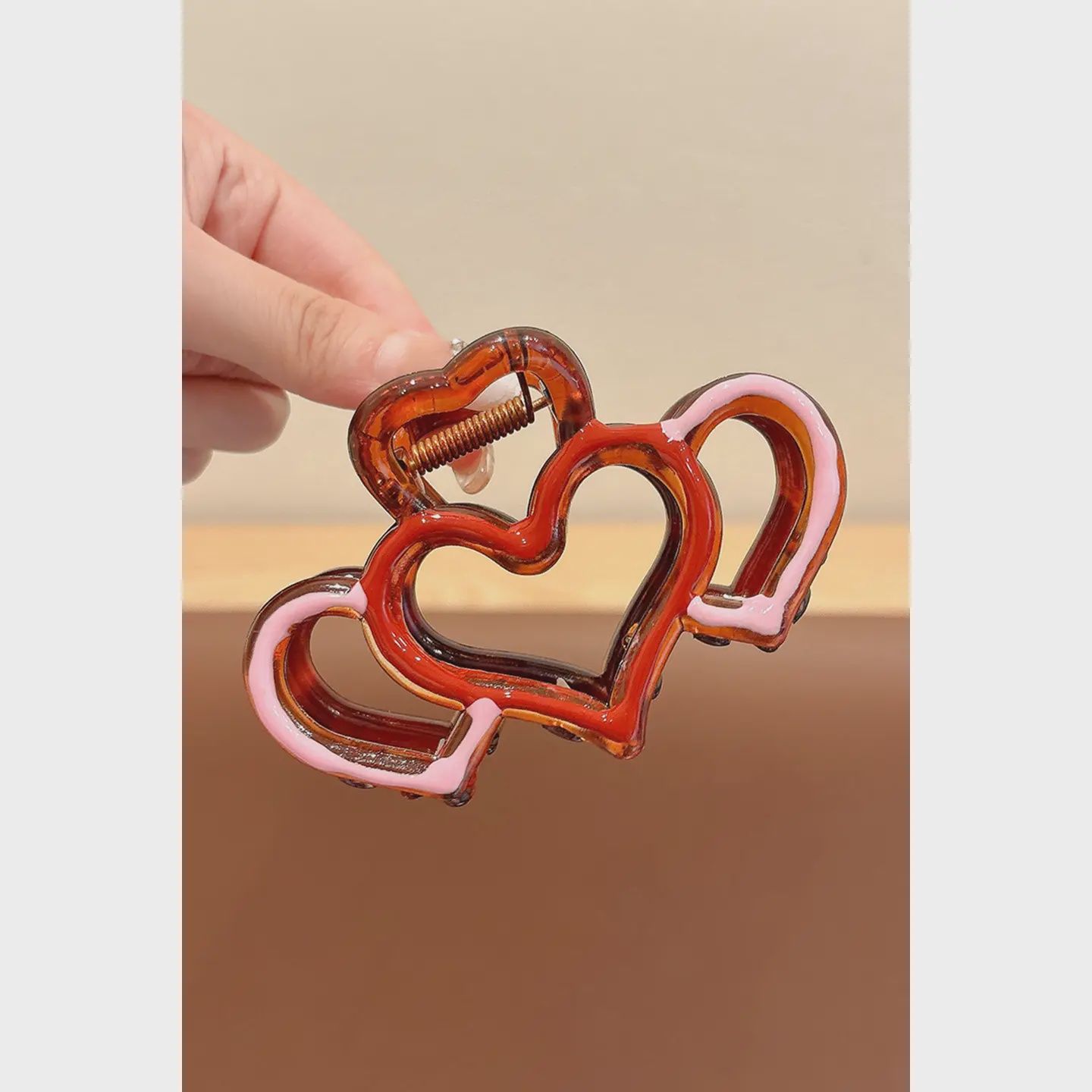 Valentine's Day Gifts Heart Design Contrasted Hair Claw Clip