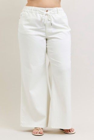 Hw Featherweight Palazzo Rose Gold Trim/elastic Wb, Size: 14W