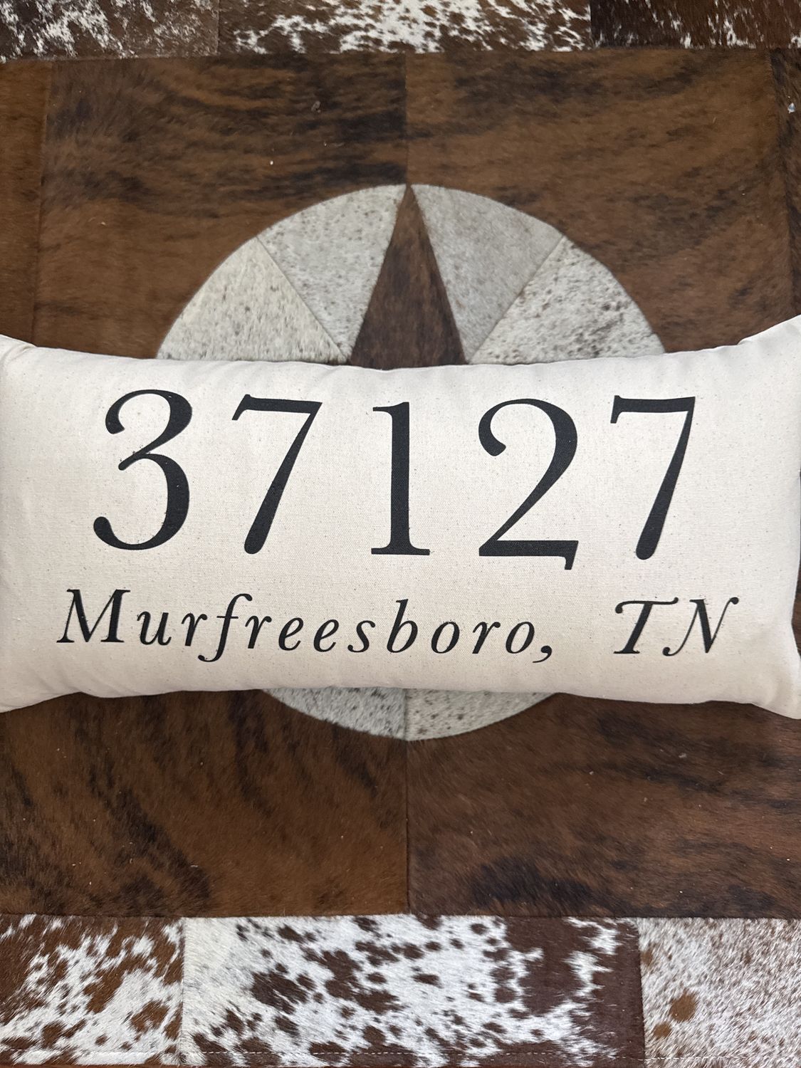 Zipcode/Murfreesboro Pillow, Color: 37127