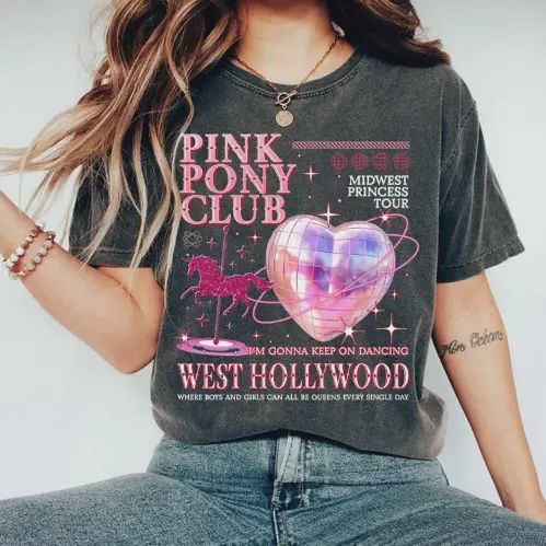 Pink Pony Club | Roan | West Hollywood | Cc Graphic Tee, Size: Small