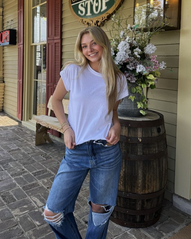 Cotton Folded Sleeve T-shirt