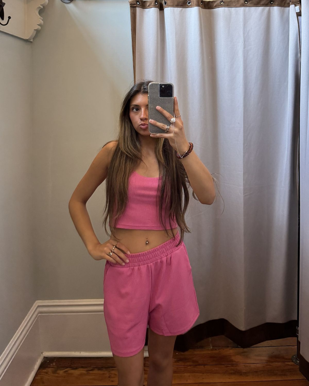 Two Piece Pink Set, Size: Medium