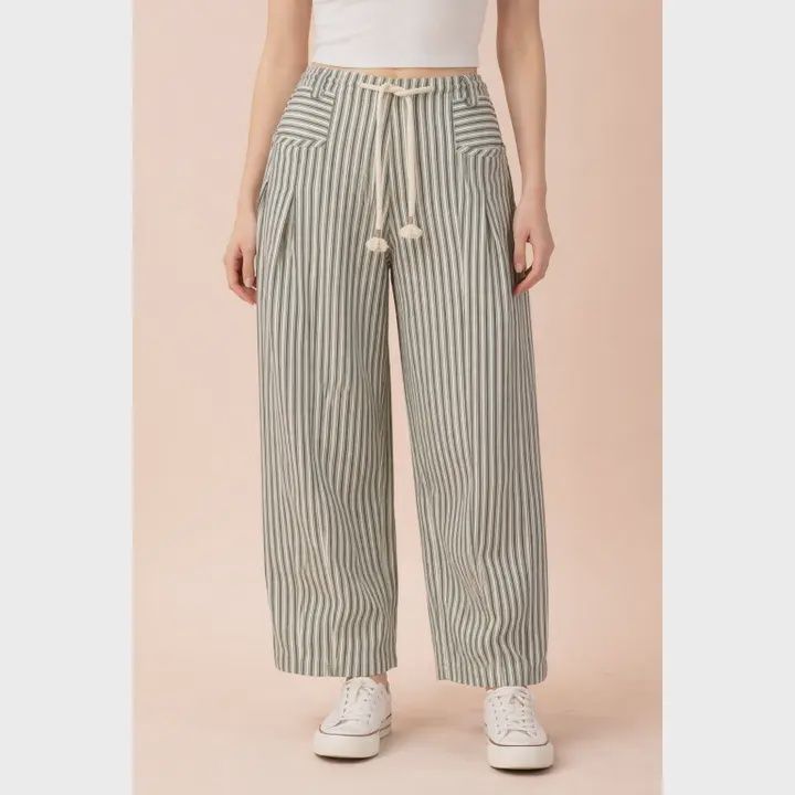 VERY Jean Striped Barrel Denim Pants