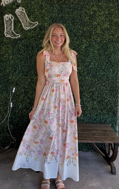 Summer French Floral Slim Suspender Dress