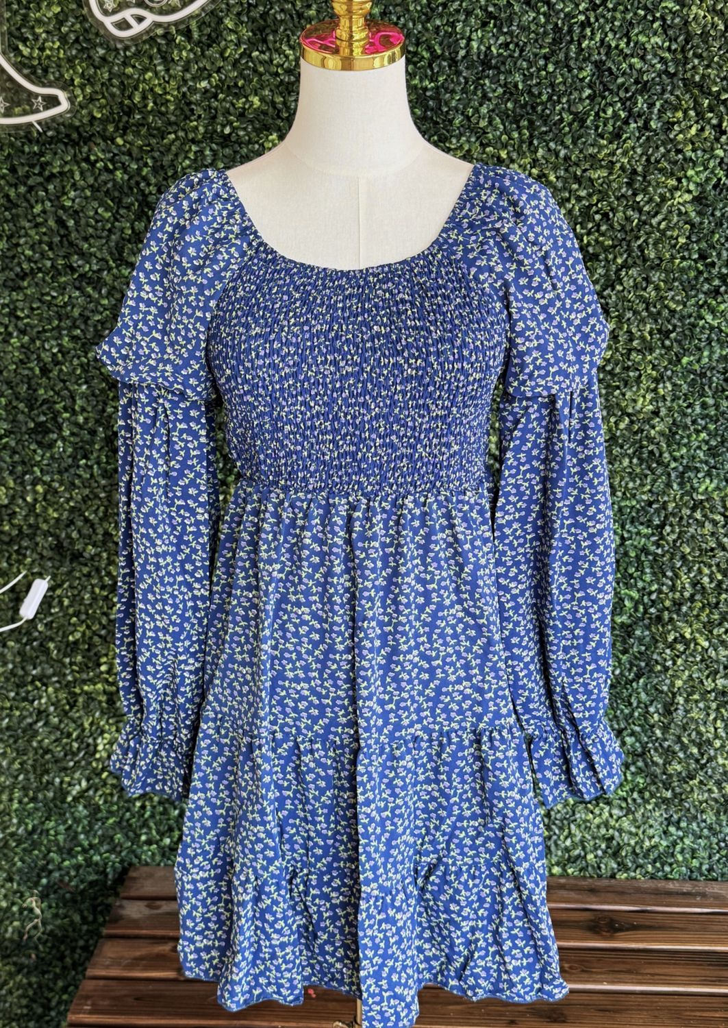 BOHO Dresses with Long Sleeves Short Styles, Size: Small