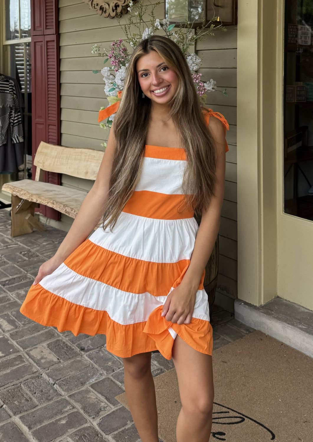 Gameday Color Block Mini Dress with Shoulder Strap, Size: Small
