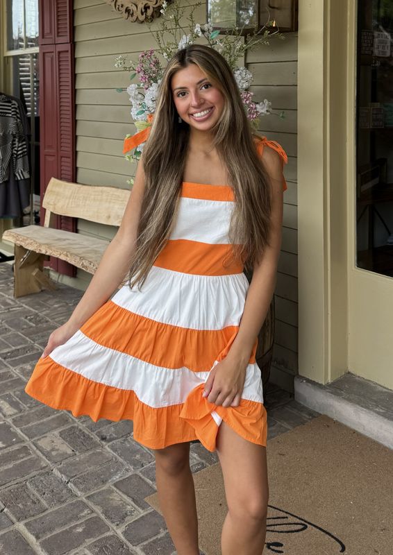 Gameday Color Block Mini Dress with Shoulder Strap