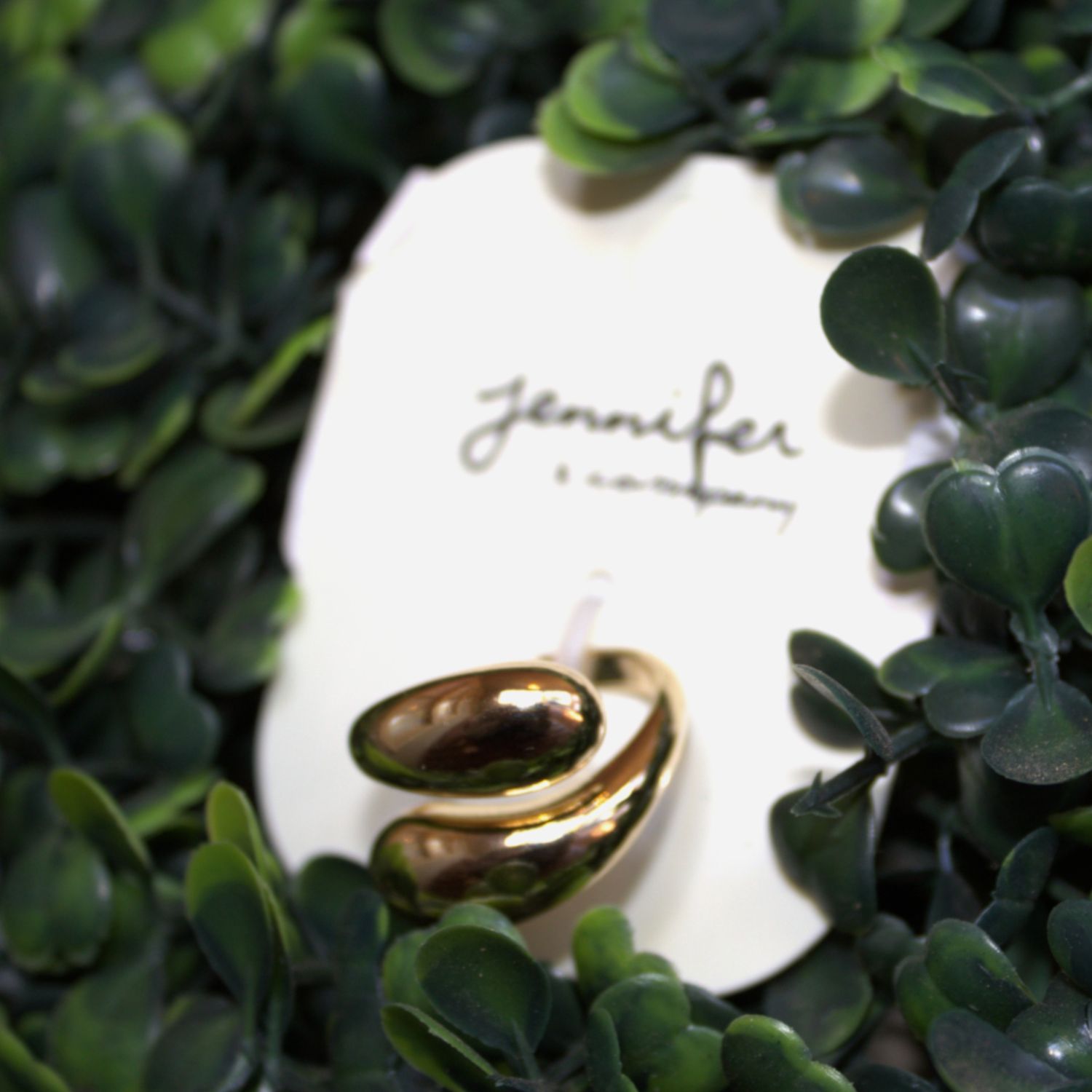 Modern Tear Drop Ring, Color: Gold