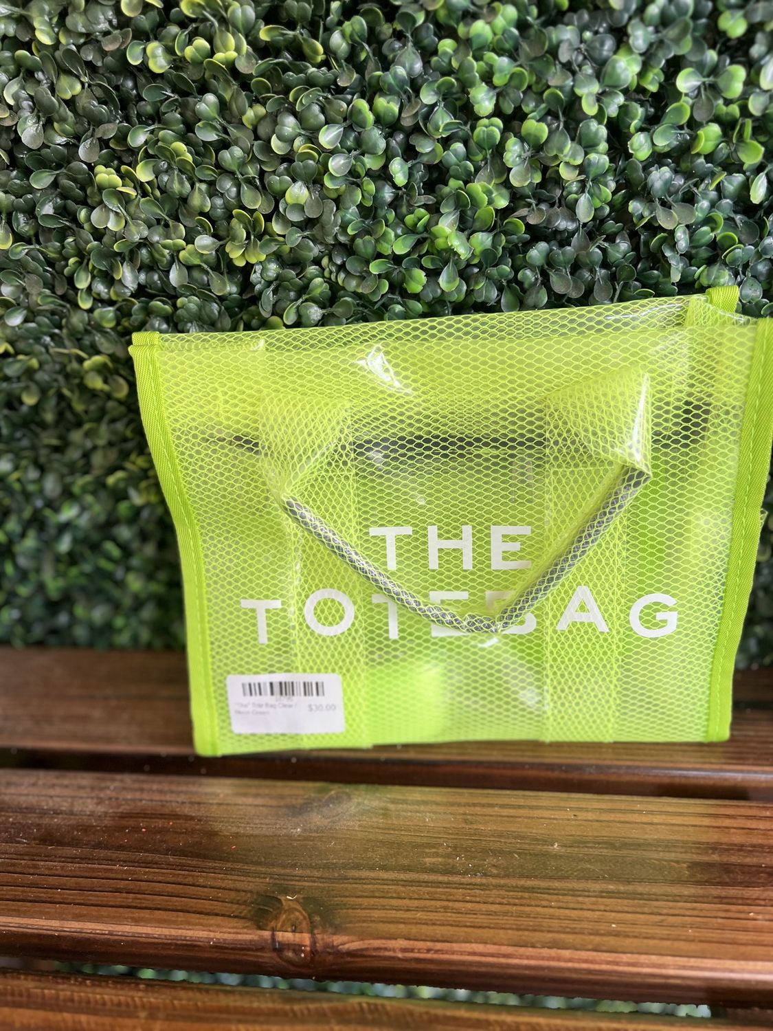 "The" Tote Bag Clear, Color: Neon Green