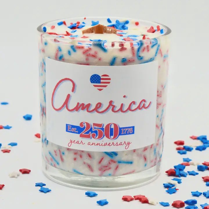 America 250 Year Anniversary Fourth of July Candle