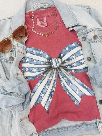 Blue Stars Bow Tee, Size: Small