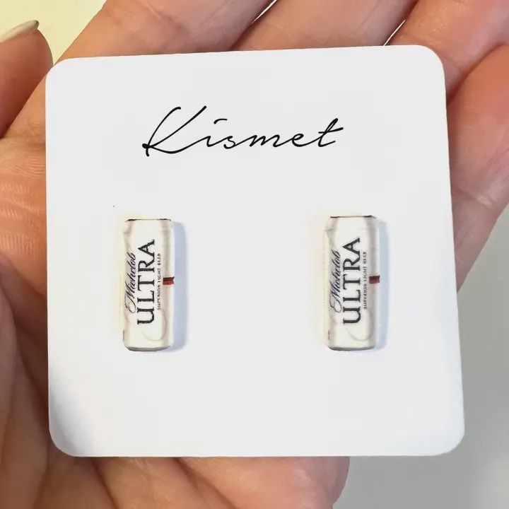 Michelob Ultra Beer Can Stud Earrings