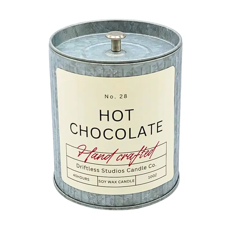Hot Chocolate Tin Farmhouse Fall Candle