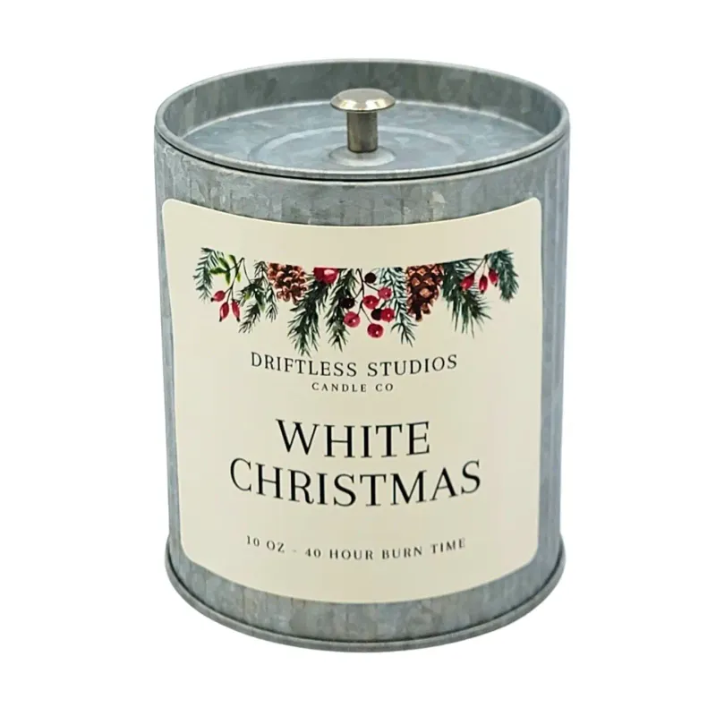 White Christmas Holiday Garland Label