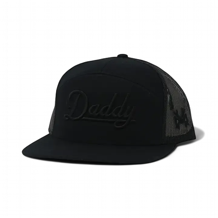 Daddy Trucker Hat, Color: 7 Panel Black