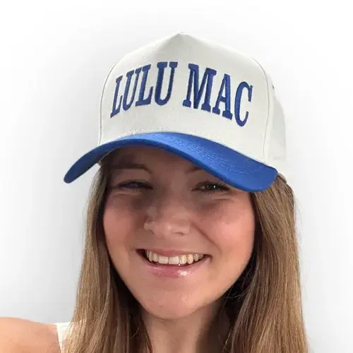 LULU MAC Blue and Cream Cap