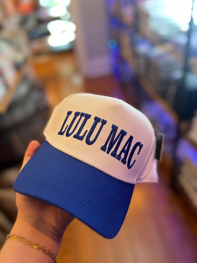 LULU MAC Blue and Cream Cap