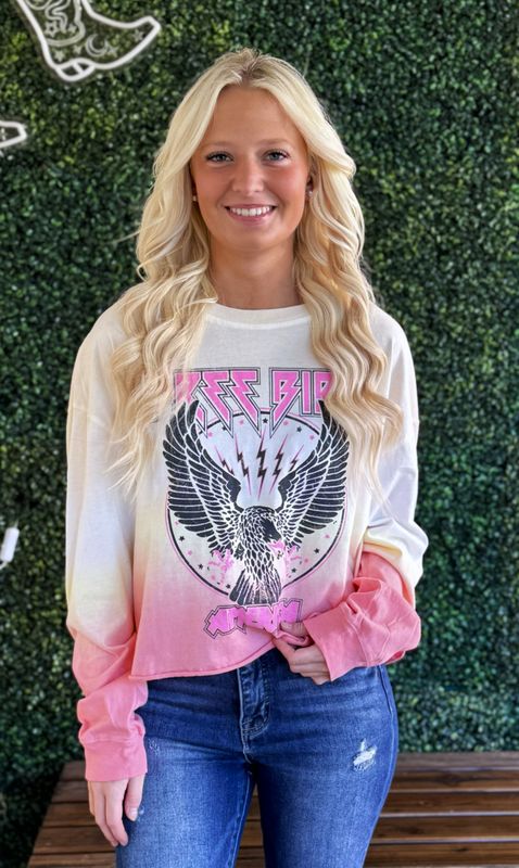 Free Bird America Ombre Long sleeve tee