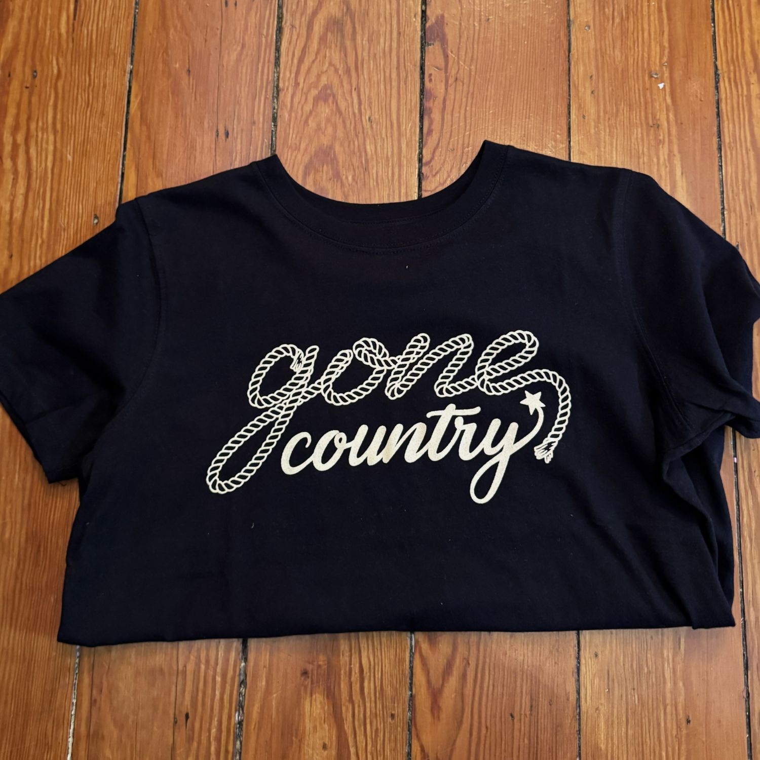 Gone Country Western Graphic S/S Washed Faux Crop Top, Size: Small