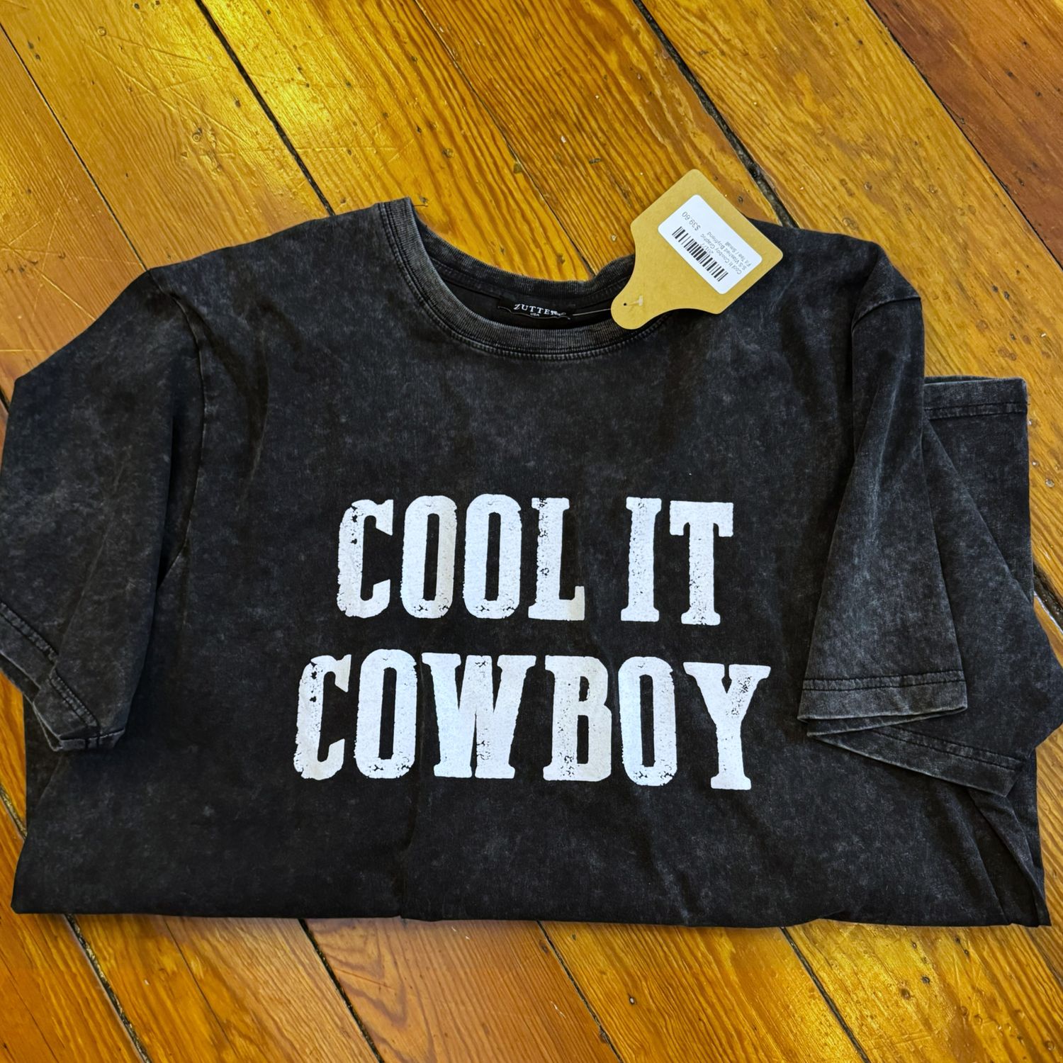Cool It Cowboy Graphic S/S Washed Boyfriend Fit Tee, Size: Small