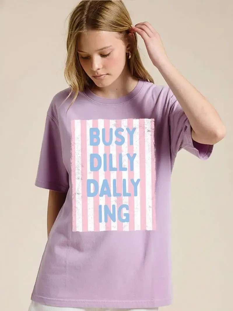 Busy Dilly Dallying Graphic S/S Premium Washed Tee, Size: Small