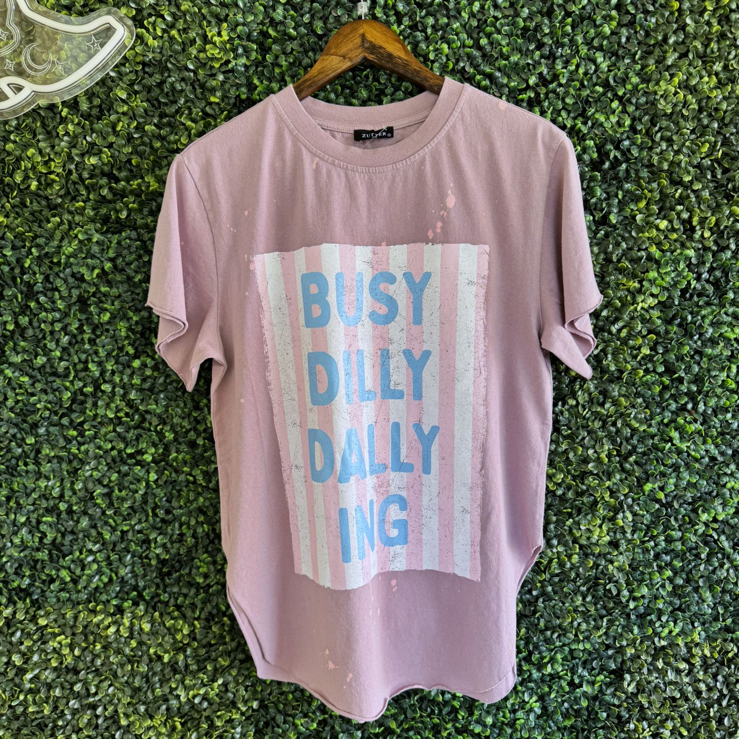 Busy Dilly Dallying Graphic S/S Premium Washed Tee, Size: Small