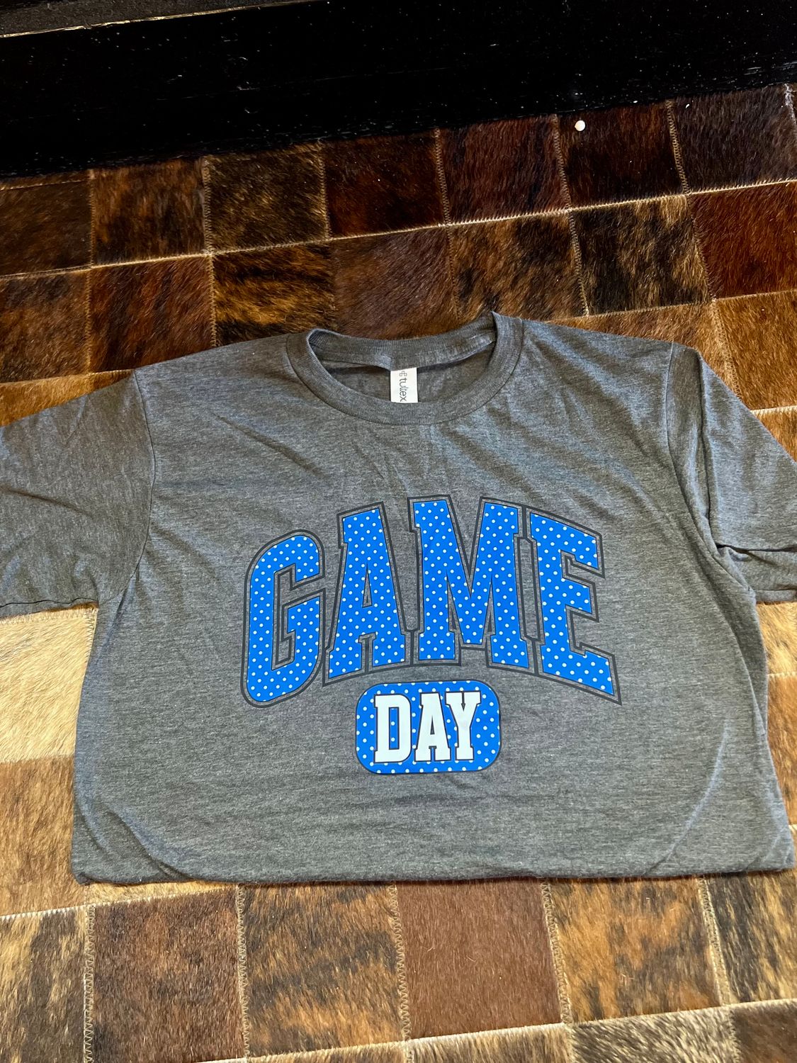 Game Day  Polka Dots Tee, Color: Blue, Size: Small