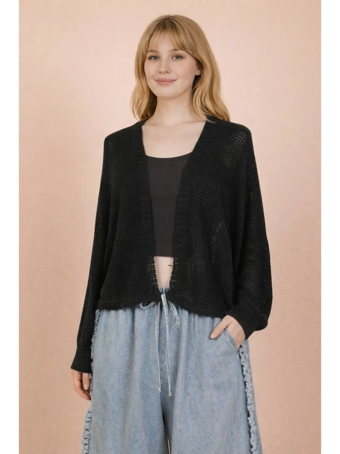 Oversized Casual Multi Color Knit Sweater Top, Size: Small