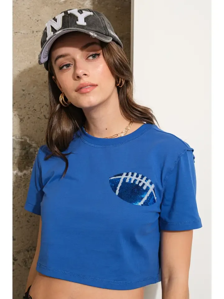 Crop Classic Game Day Football T Shirt, Size: Small