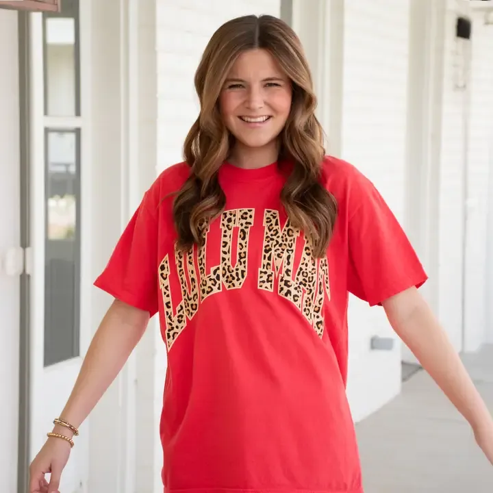 Leopard Adult Paprika Comfort Colors Tee, Size: Small