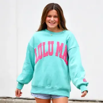 LULU MAC Mint/Hot Pink Puff