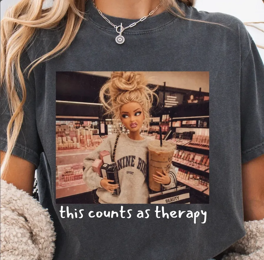This Counts As Therapy Makeup Lover Graphic Tee, Size: Small