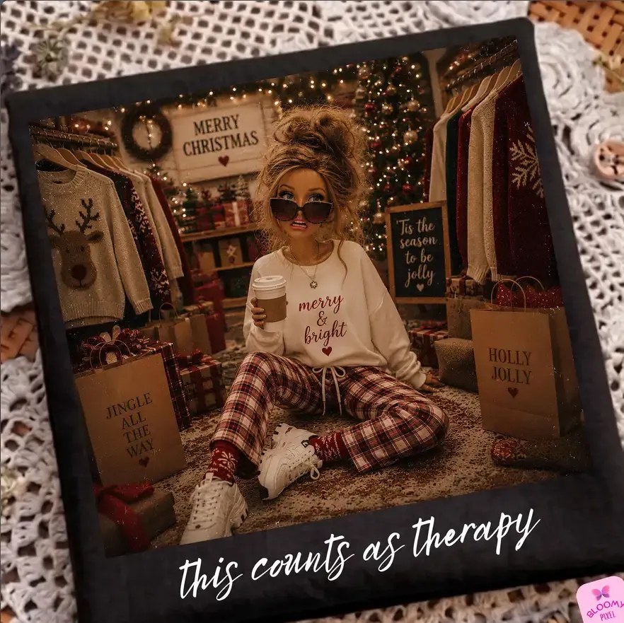 Christmas Shopping Therapy Graphic Tee, Size: Small
