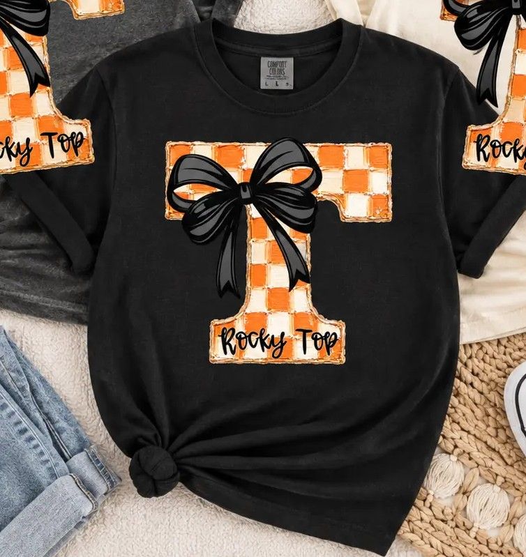 Rocky Top Bow Tennessee Game Day Graphic Tee, Size: Small