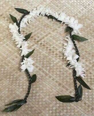 TI LEAF LEI WITH ORCHID WRAP WITH 3 COLOR OPTIONS - BULK 5 PACK WITH FREE SHIPPING