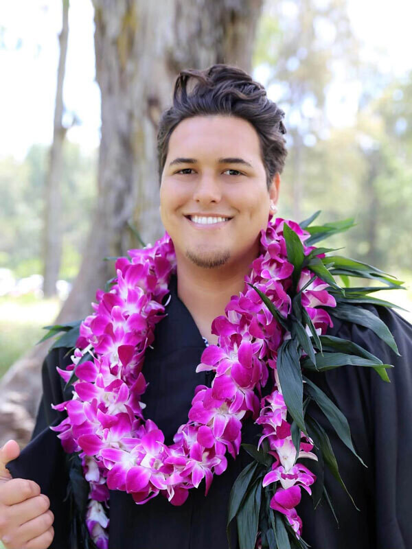 GRADUATION LEI 2 PACK MAILE STYLE TI LEAF LEI WITH OR WITHOUT ORCHID WRAP &amp; DOUBLE PURPLE ORCHID LEI