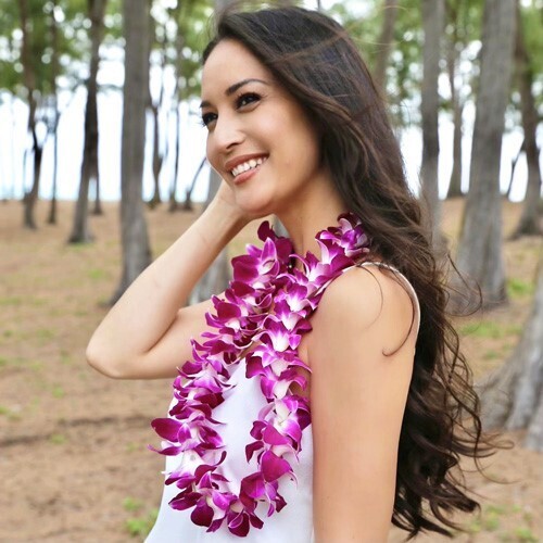 PURPLE ORCHID SINGLE LEI - HAWAIIAN LEI