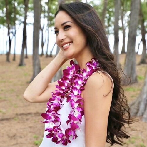 PURPLE ORCHID LEI (SINGLE) - HAWAIIAN LEI