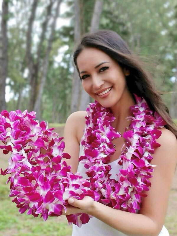 PURPLE ORCHID SINGLE LEI BULK 10 PACK WITH FREE SHIPPING