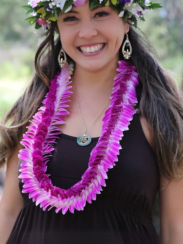 PURPLE ORCHID INDIANA LEI