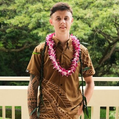 Ti Leaf Lei &amp; Purple Orchid Single Lei