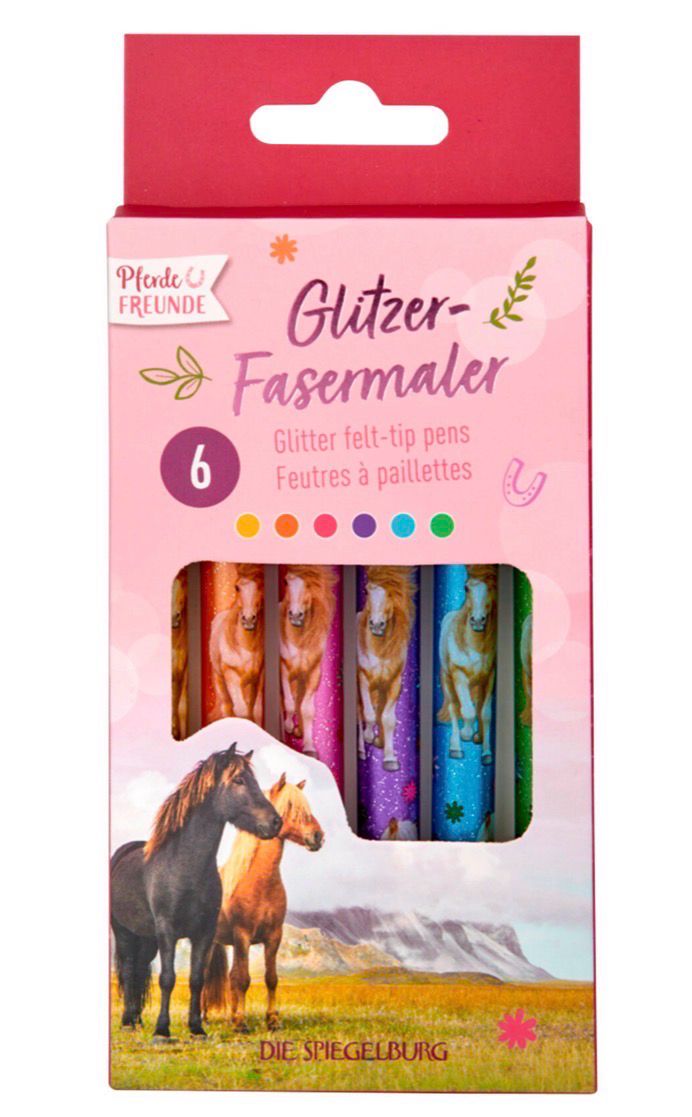 Glitzer-Fasermaler - Pferdefreunde
