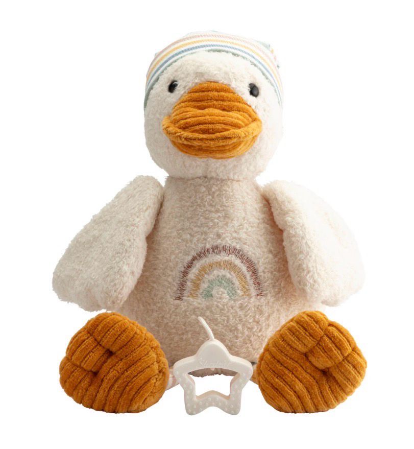 Spieluhr groß, Ente Edda in cremeweiß, 25cm Niedliche Spieluhr Ente Edda mit der Melodie "Brahm´s Wiegenlied"