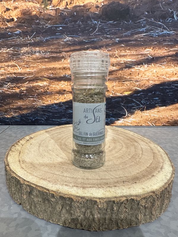 Moulin sel fine de Guérande à l'ail et aux fines herbes 80g Moulin sel fine de Guérande à l'ail et aux fines herbes 80g