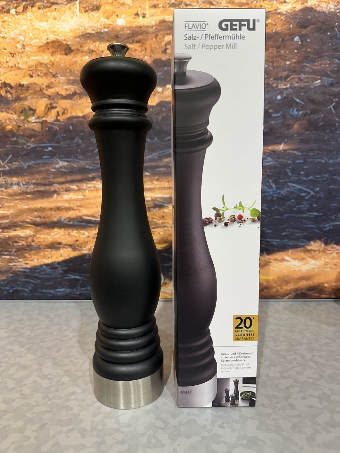 Gefu flavio salt/pepper mill 33cm