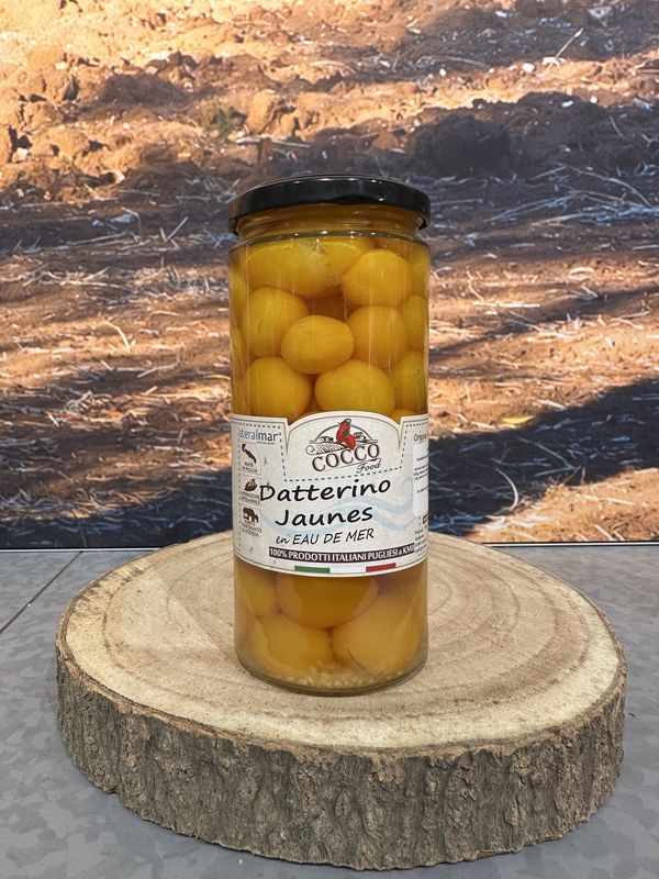 Pomodorino Datterino Giallo in Acqua di Mare 550g Pomodorino Datterino Giallo in Acqua di Mare 550g