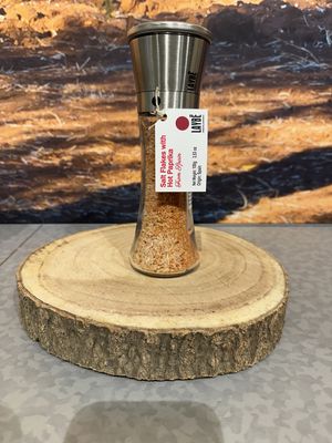Molen met zoutvlokken en Spaanse pikante paprika 100g Molen met zoutvlokken en Spaanse pikante paprika 100g
